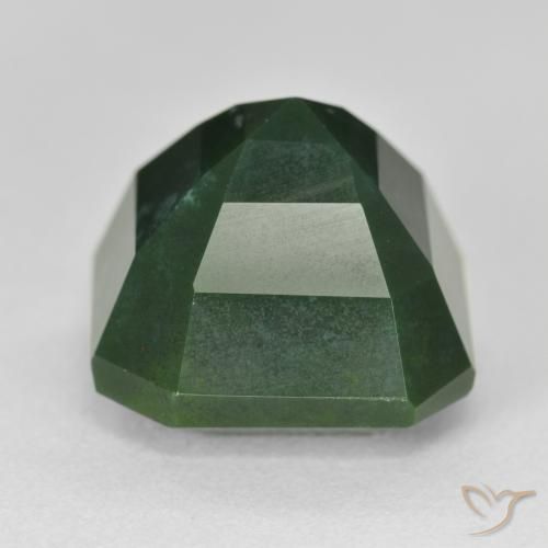 Pierre de sang Vert foncé naturelle Octogone / coupe Émeraude, 18.72 ct, Opaque