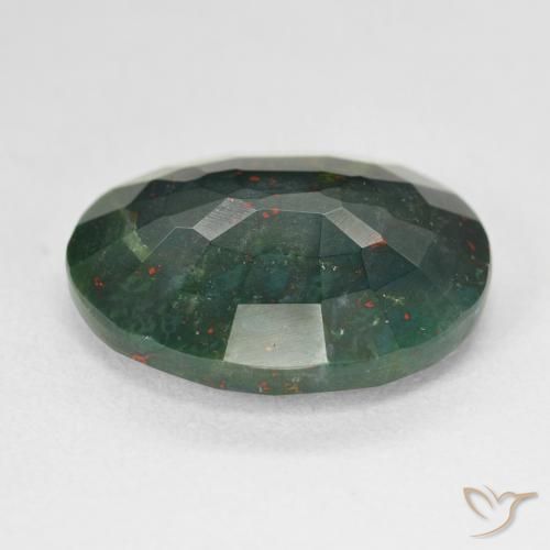 Héliotrope vert naturelle coupe ovale, 11,98 ct, opaque