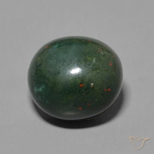 6.59ct Naturel Vert et rouge Pierre de sang, ovale, Opaque