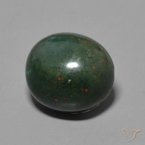 Pierre de sang Vert et rouge naturelle ovale, 6.59 ct, Opaque