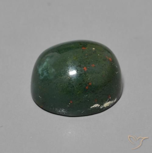 Pierre de sang Vert et rouge naturelle ovale, 6.59 ct, Opaque