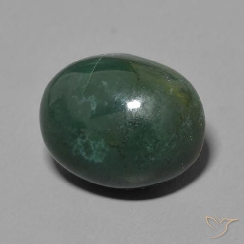 Pierre de sang Vert terreux naturelle ovale, 6.71 ct, Opaque