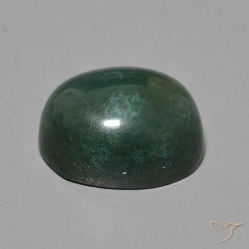 Pierre de sang Vert terreux naturelle ovale, 6.71 ct, Opaque