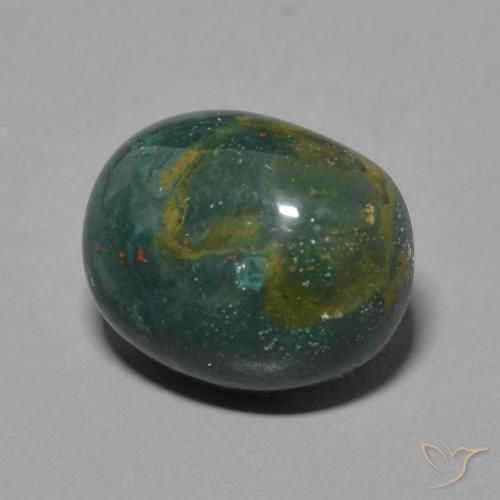 Pierre de sang Vert foncé naturelle ovale, 4.64 ct, Opaque