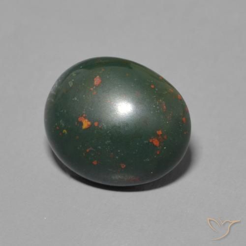 Pierre de sang Vert et rouge naturelle ovale, 2.25 ct, Opaque