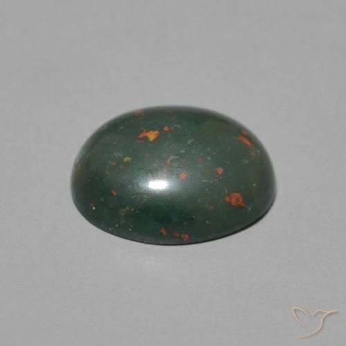 Pierre de sang Vert et rouge naturelle ovale, 2.25 ct, Opaque
