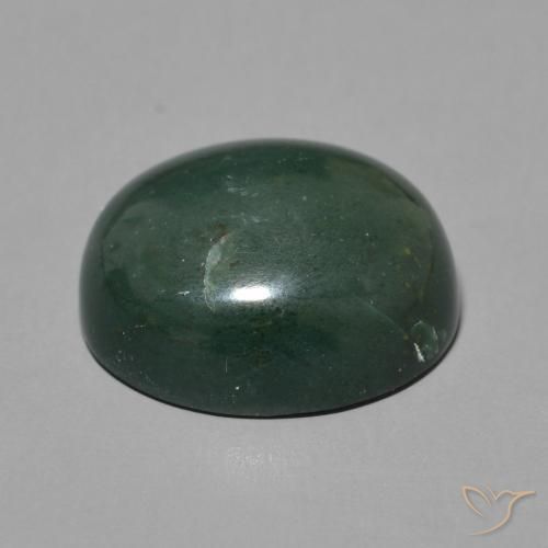 Pierre de sang Vert foncé naturelle ovale, 7.92 ct, Opaque