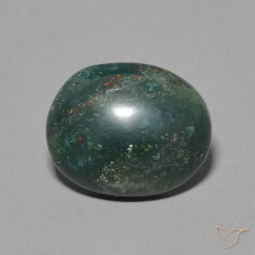 Pierre de sang Vert multicolore naturelle Coupe ovale, 2.50 ct, Opaque