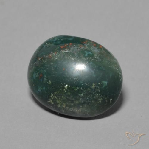 Pierre de sang Vert multicolore naturelle Coupe ovale, 2.50 ct, Opaque