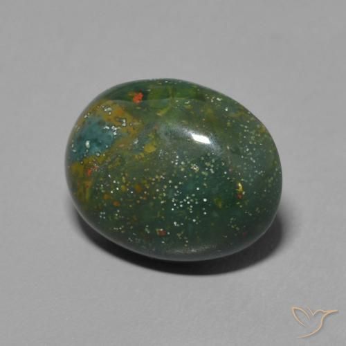Pierre de sang Vert terreux naturelle ovale, 3.32 ct, Opaque