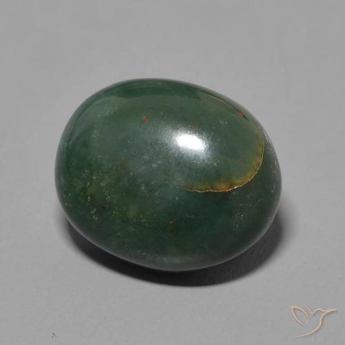 Pierre de sang Vert moyen naturelle ovale, 5.96 ct, Opaque