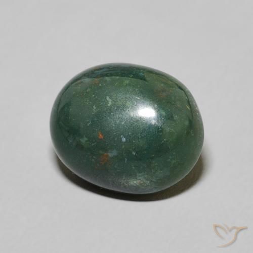 Pierre de sang Vert moyen naturelle ovale, 2.45 ct, Opaque