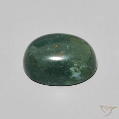 Pierre de sang Vert moyen naturelle ovale, 2.45 ct, Opaque