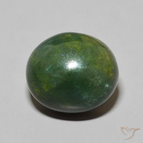 Pierre de sang Vert foncé naturelle ovale, 8.75 ct, Opaque