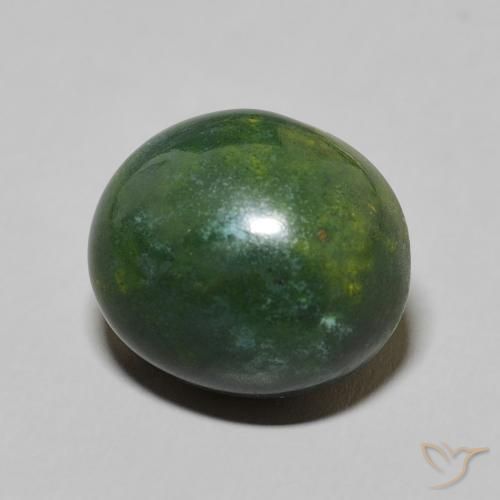 Pierre de sang Vert foncé naturelle ovale, 8.75 ct, Opaque