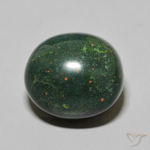11.19ct Naturel Vert moyen Pierre de sang, ovale, Opaque