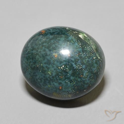 Pierre de sang Vert foncé moyen naturelle ovale, 9.08 ct, Opaque