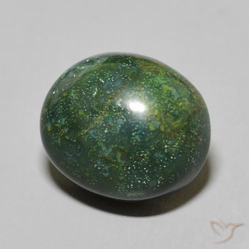 Pierre de sang Vert foncé naturelle ovale, 8.18 ct, Opaque