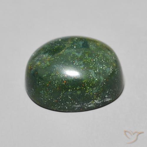 Pierre de sang Vert foncé naturelle ovale, 8.18 ct, Opaque