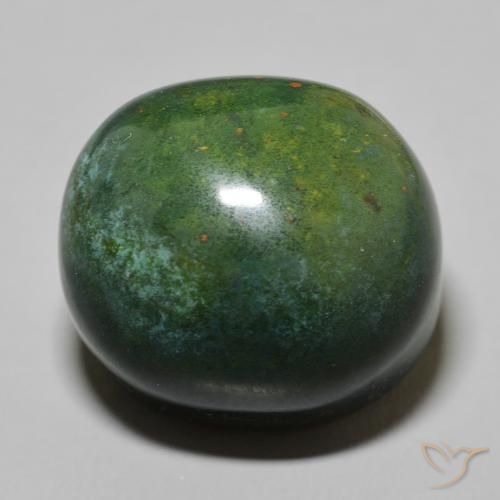 Pierre de sang Vert moyen naturelle ovale, 47.84 ct, Opaque