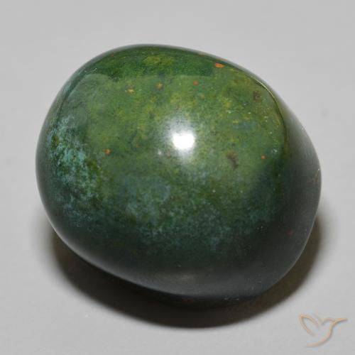 Pierre de sang Vert moyen naturelle ovale, 47.84 ct, Opaque