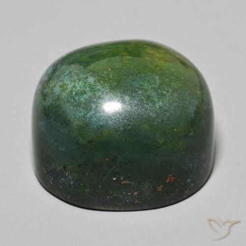 Pierre de sang Vert moyen naturelle ovale, 47.84 ct, Opaque