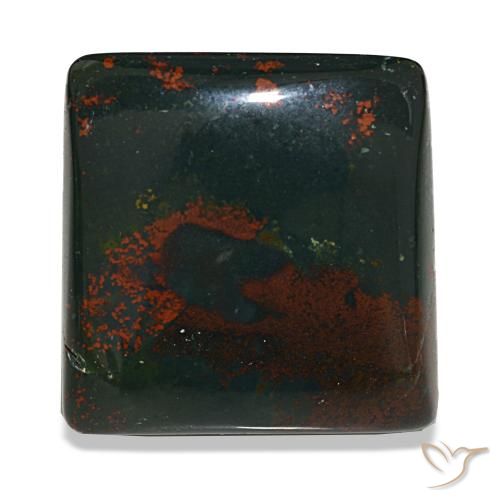 Héliotrope vert naturelle carré, 19,71 ct, opaque