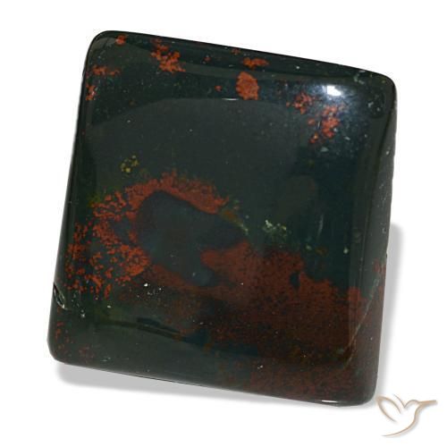 Héliotrope vert naturelle carré, 19,71 ct, opaque