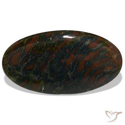 Héliotrope vert naturelle coupe ovale, 29,47 ct, opaque