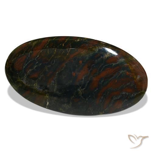 Héliotrope vert naturelle coupe ovale, 29,47 ct, opaque