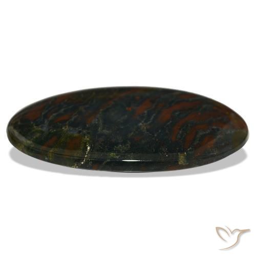 Héliotrope vert naturelle coupe ovale, 29,47 ct, opaque