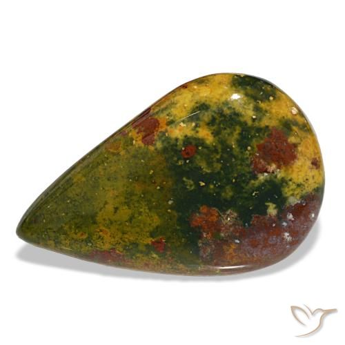 Héliotrope vert naturelle en forme de poire, 12,99 ct, opaque