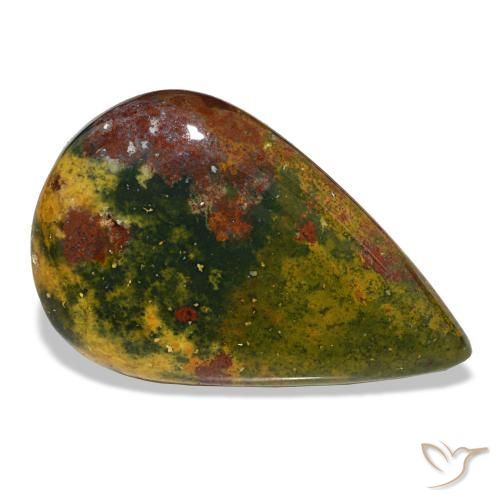 Héliotrope vert naturelle en forme de poire, 12,99 ct, opaque