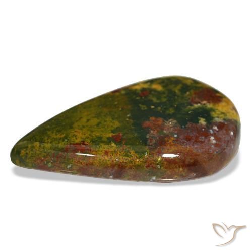 Héliotrope vert naturelle en forme de poire, 12,99 ct, opaque
