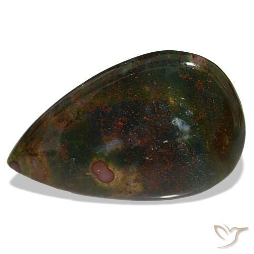 Héliotrope vert naturelle en forme de poire, 30,24 ct, opaque