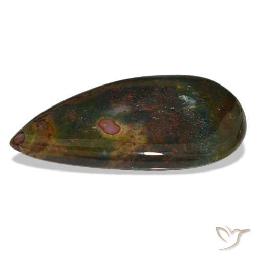 Héliotrope vert naturelle en forme de poire, 30,24 ct, opaque