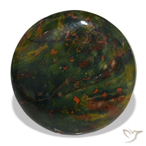Héliotrope vert de 22,49 ct, rond, opaque