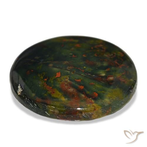 Héliotrope vert naturelle coupe roude, 22,49 ct, opaque