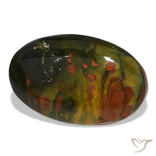 Héliotrope vert naturelle coupe ovale, 16,90 ct, opaque