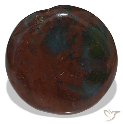 Héliotrope vert naturelle coupe roude, 40,45 ct, opaque