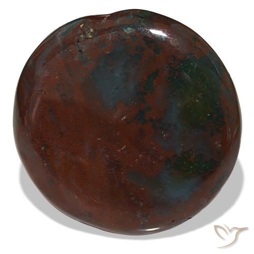 Héliotrope vert naturelle coupe roude, 40,45 ct, opaque