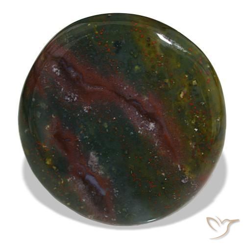 Héliotrope vert naturelle coupe roude, 23,67 ct, opaque