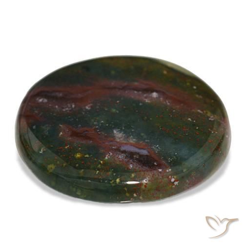 Héliotrope vert naturelle coupe roude, 23,67 ct, opaque
