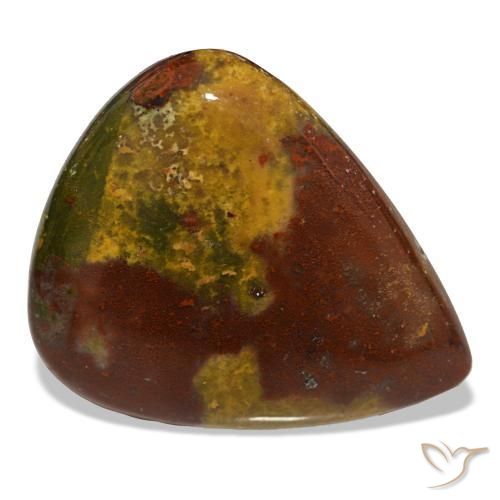 Héliotrope multicolore naturelle en forme de poire, 26,50 ct, opaque