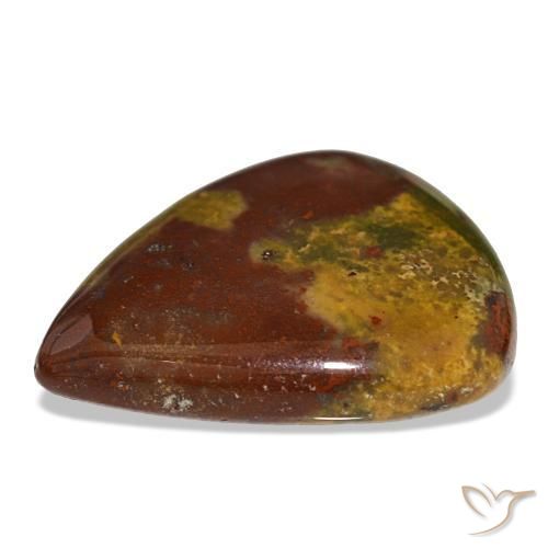 Héliotrope multicolore naturelle en forme de poire, 26,50 ct, opaque