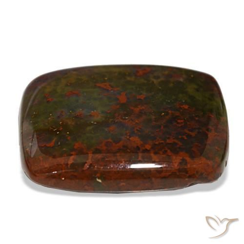 Héliotrope vert naturelle coupe coussin, 30,22 ct, opaque