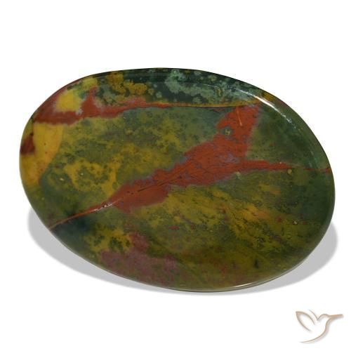 Héliotrope vert naturelle coupe ovale, 34,13 ct, opaque