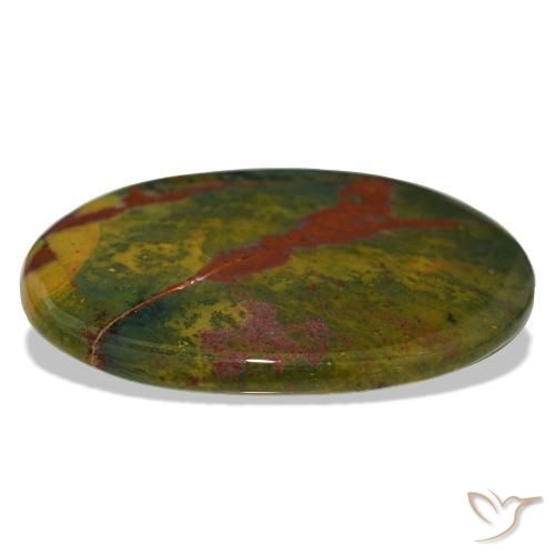 Héliotrope vert naturelle coupe ovale, 34,13 ct, opaque