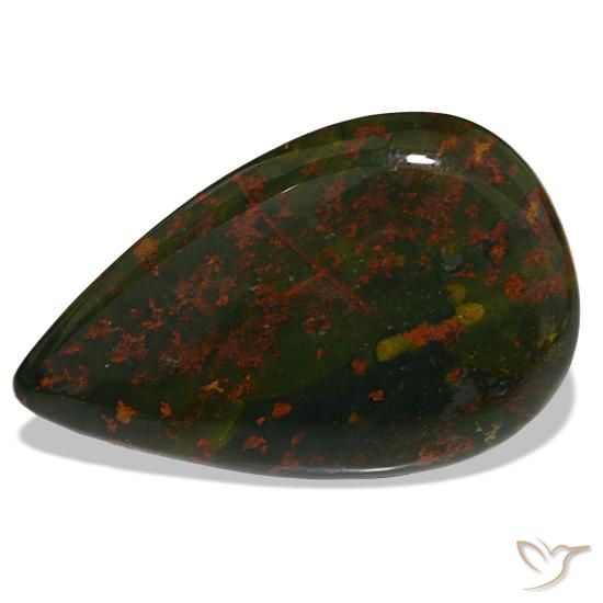 Héliotrope vert naturelle en forme de poire, 32,00 ct, opaque