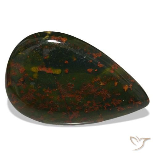 Héliotrope vert naturelle en forme de poire, 32,00 ct, opaque